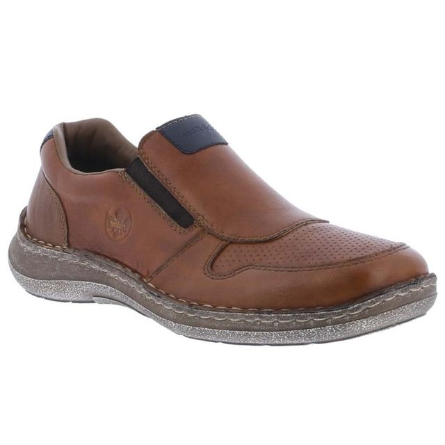 Rieker 03069-24 Tan Leather Mens Slip-on Shoes